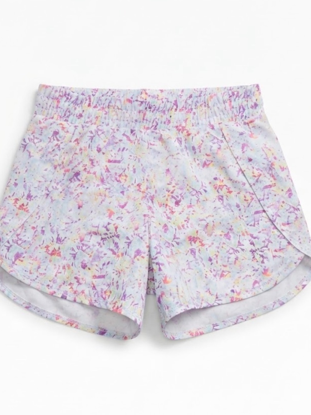 Light Purple Floral Print Girls Athletic Shorts All in Motion Size Medium